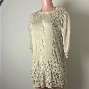 Selfie Couture by Trendology Women’s Knit  Cream Sweater Lined Size M/L